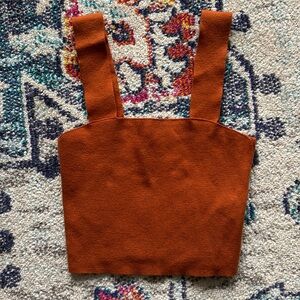 Orange knit crop top